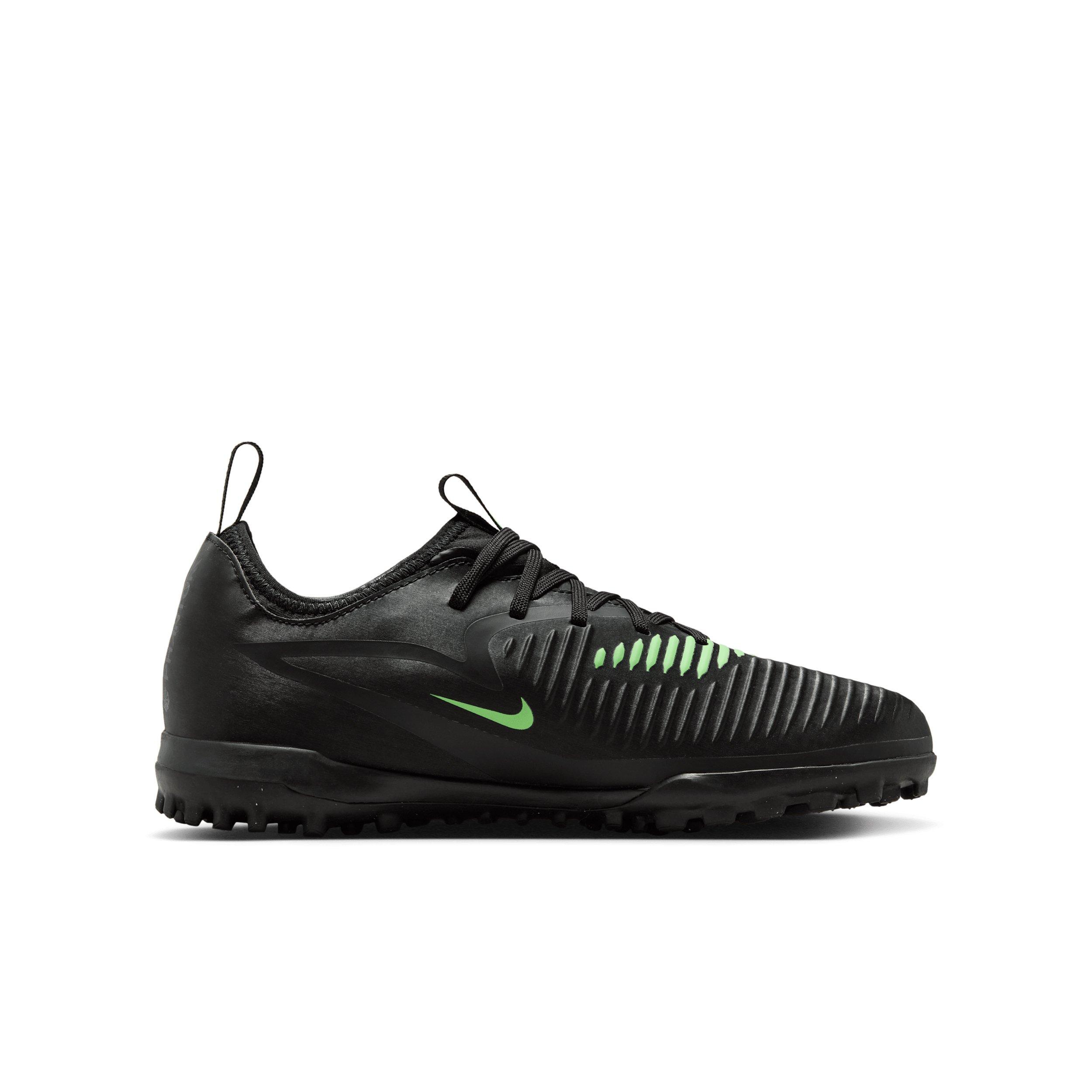 Nike Phantom 6 Low Academy Turf "Black/Black/Illusion Green" Grade School Kids' Soccer Shoe - BLACK/BLACK/GREEN